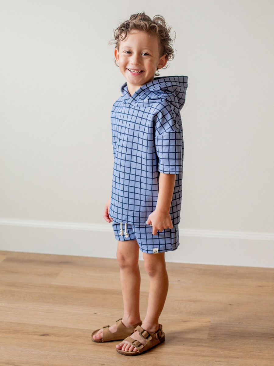 Blueberry Windowpane Surf Shorts