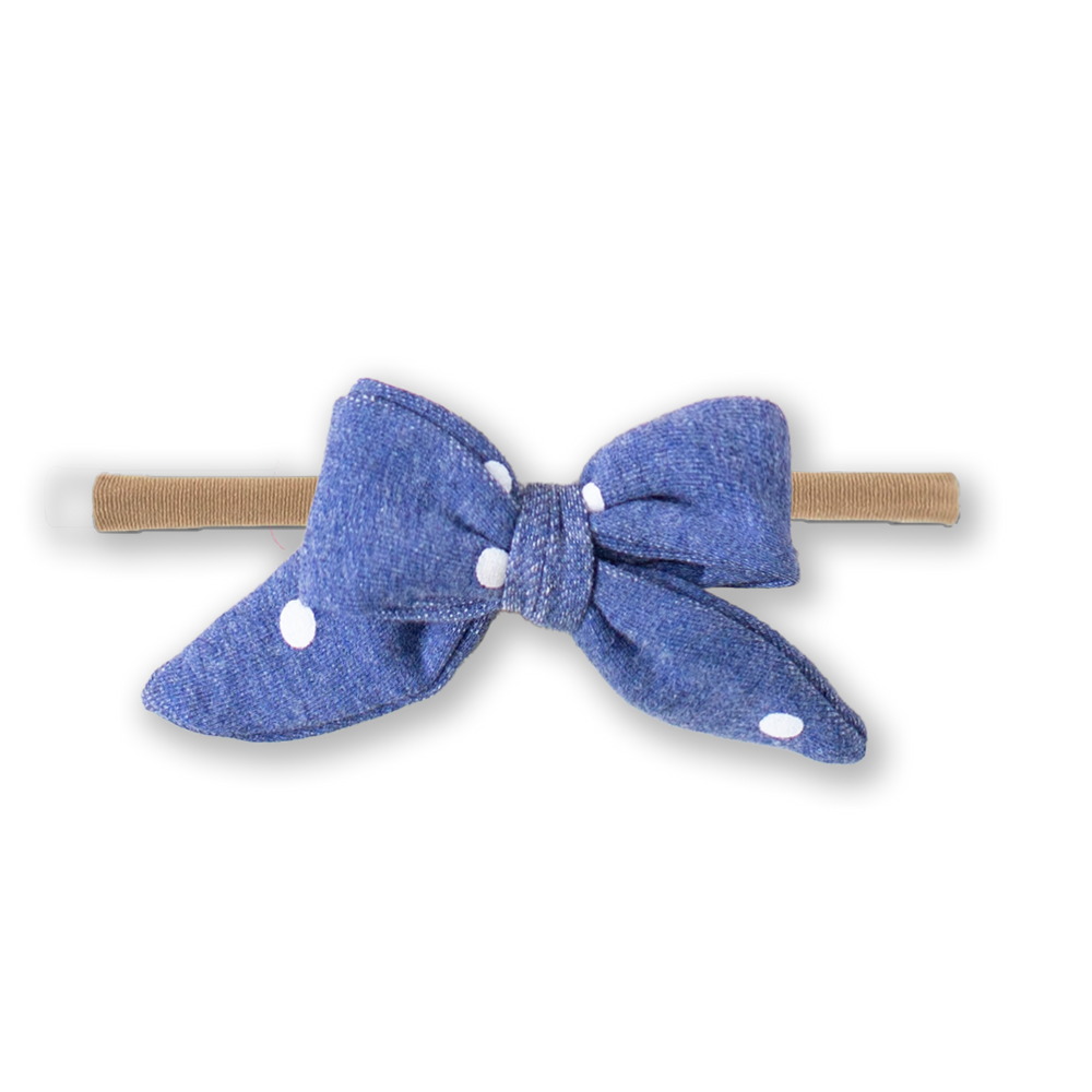 Denim Dot Baby Headband