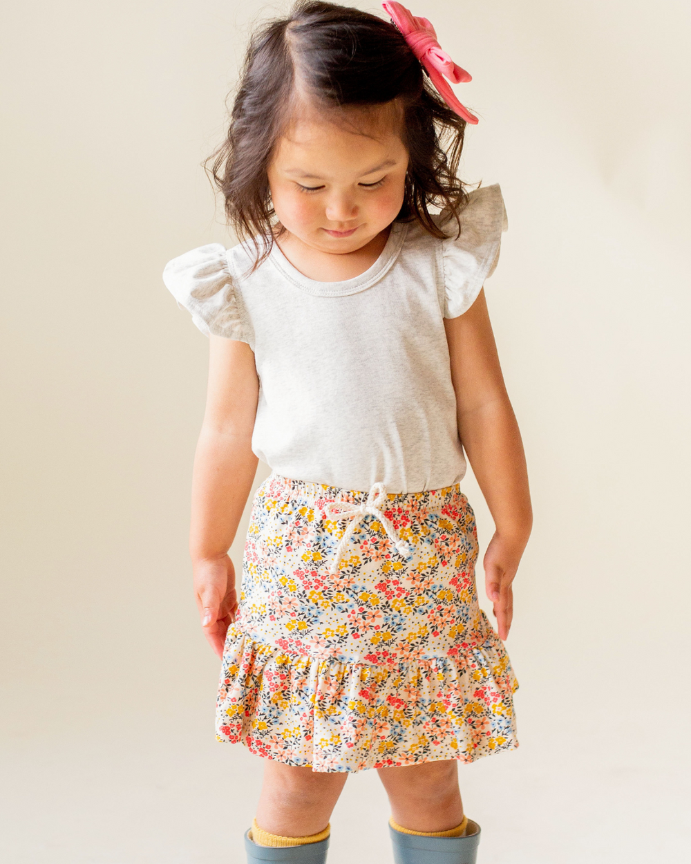 Heathered Cream Flutter Tank