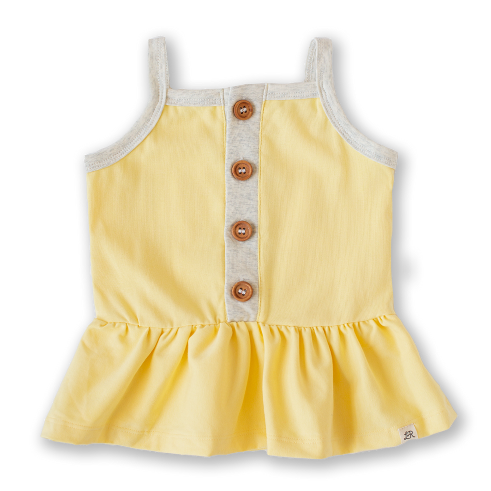 Meringue Button Peplum Tank