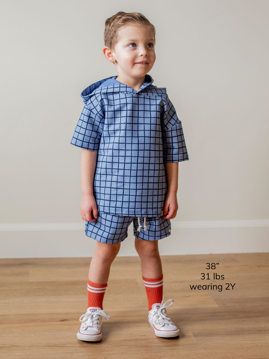 Blueberry Windowpane Surf Shorts