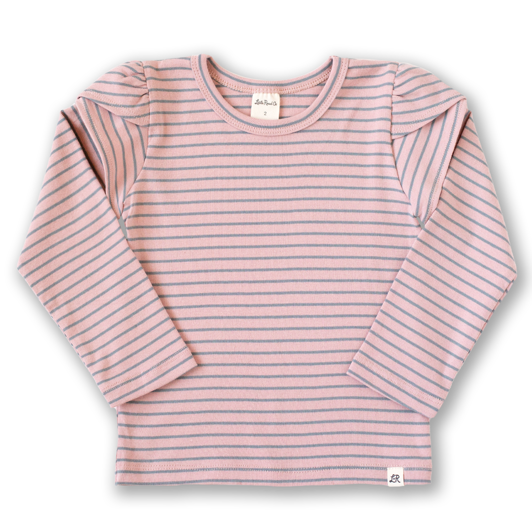 Long Sleeve Stripe Linen Blend buy Sweater Pullover Top Pink