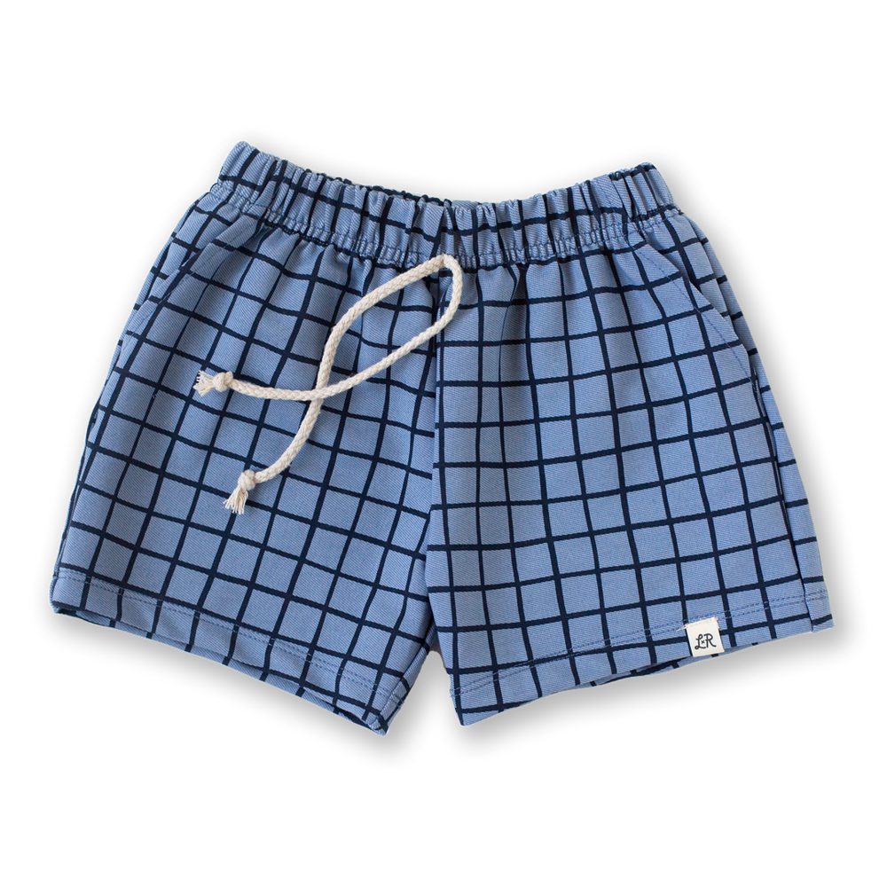 Blueberry Windowpane Surf Shorts