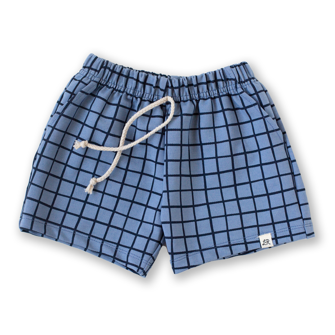 Blueberry Windowpane Surf Shorts
