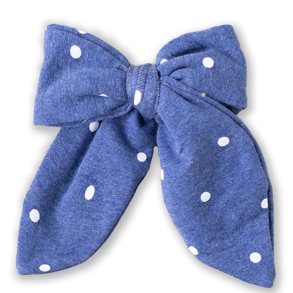 Denim Dot Oversized Bow