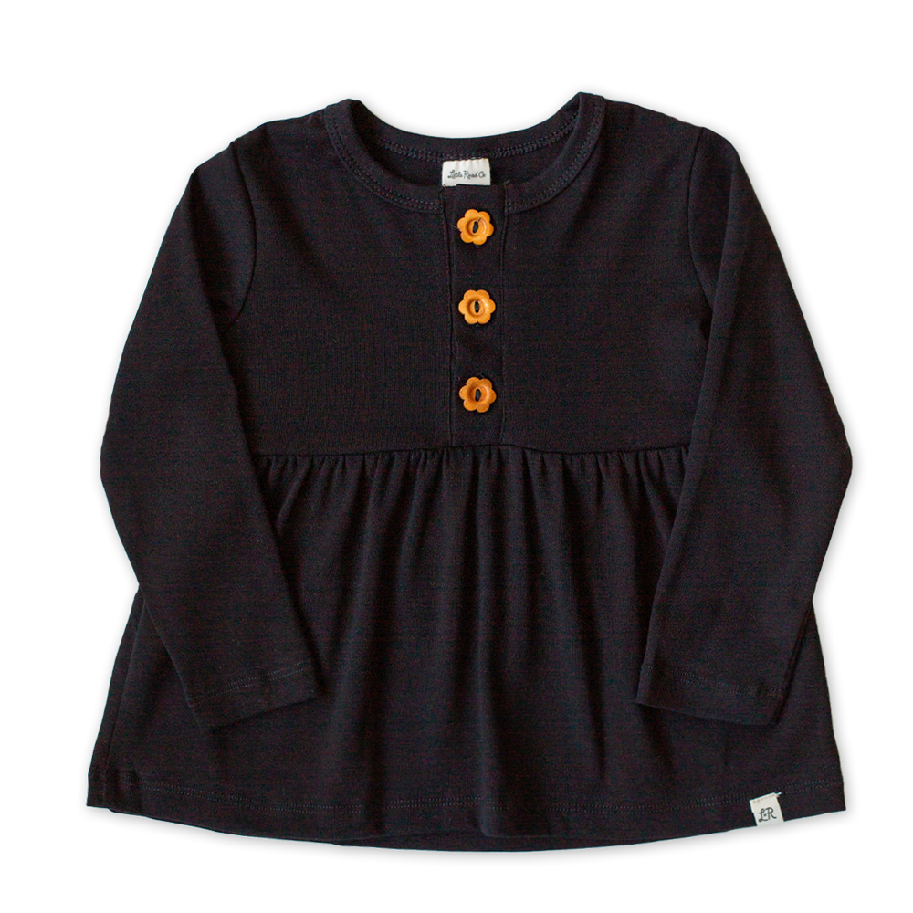 Raven Long Sleeve Button Peplum