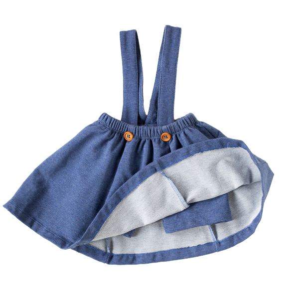 Denim Suspender Skort