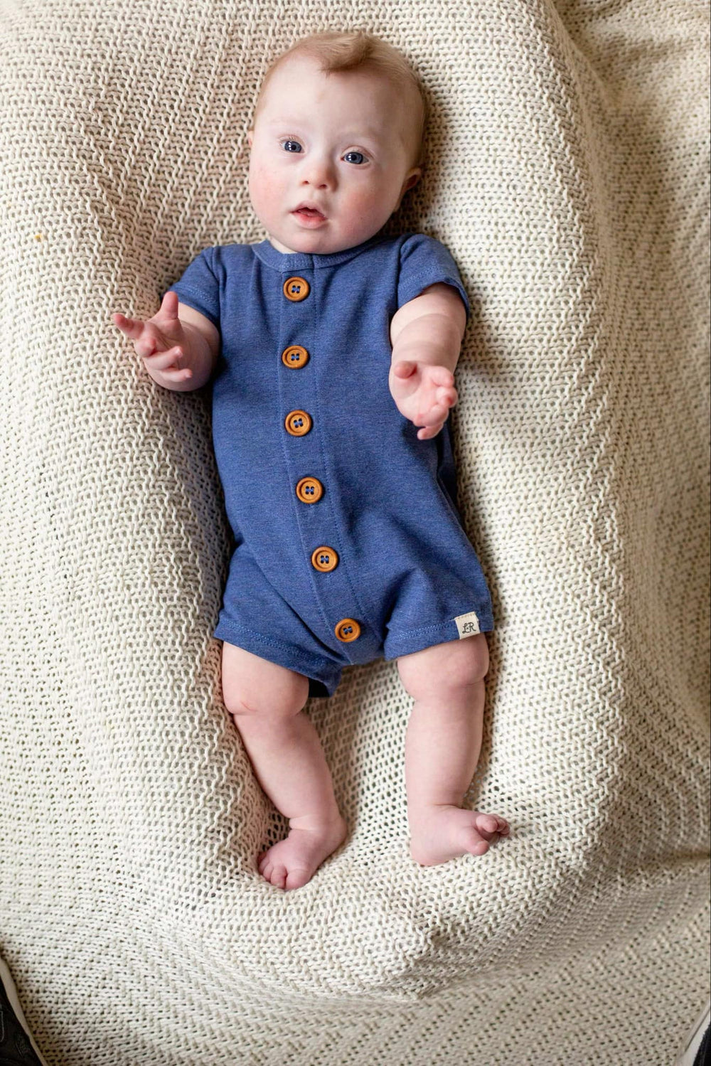 Denim Short Sleeve Button Romper