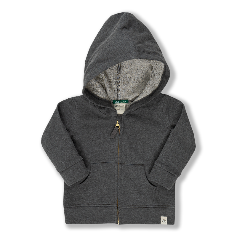 Charcoal Zip Hoodie Little Road Co.