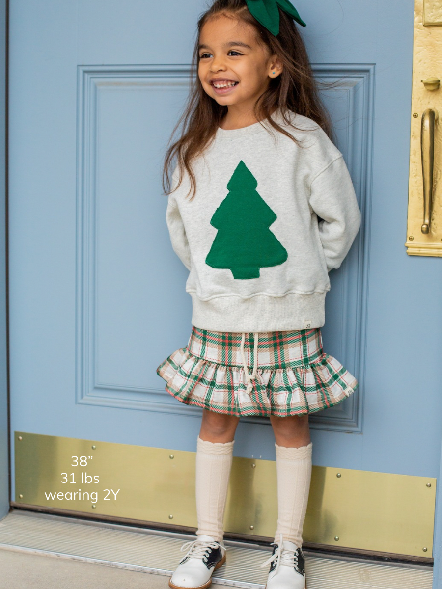 Heathered Cream Tree Patch Crewneck