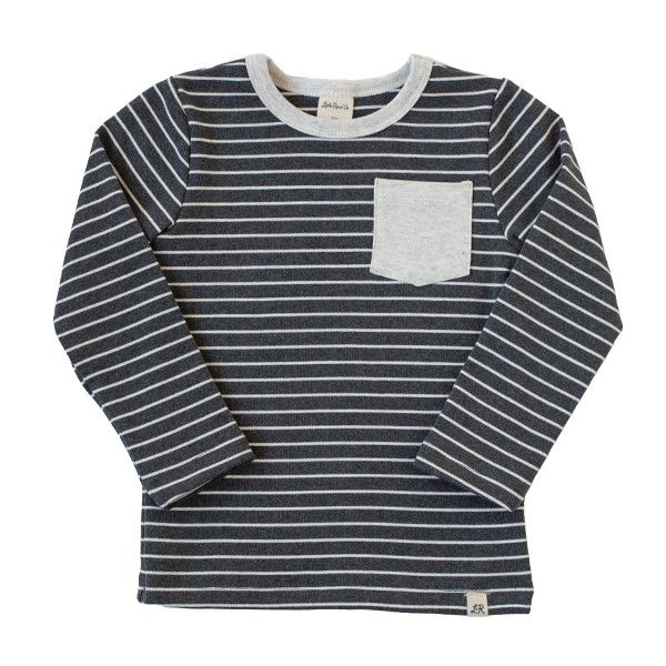 Charcoal Stripe Long Sleeve Pocket Shirt