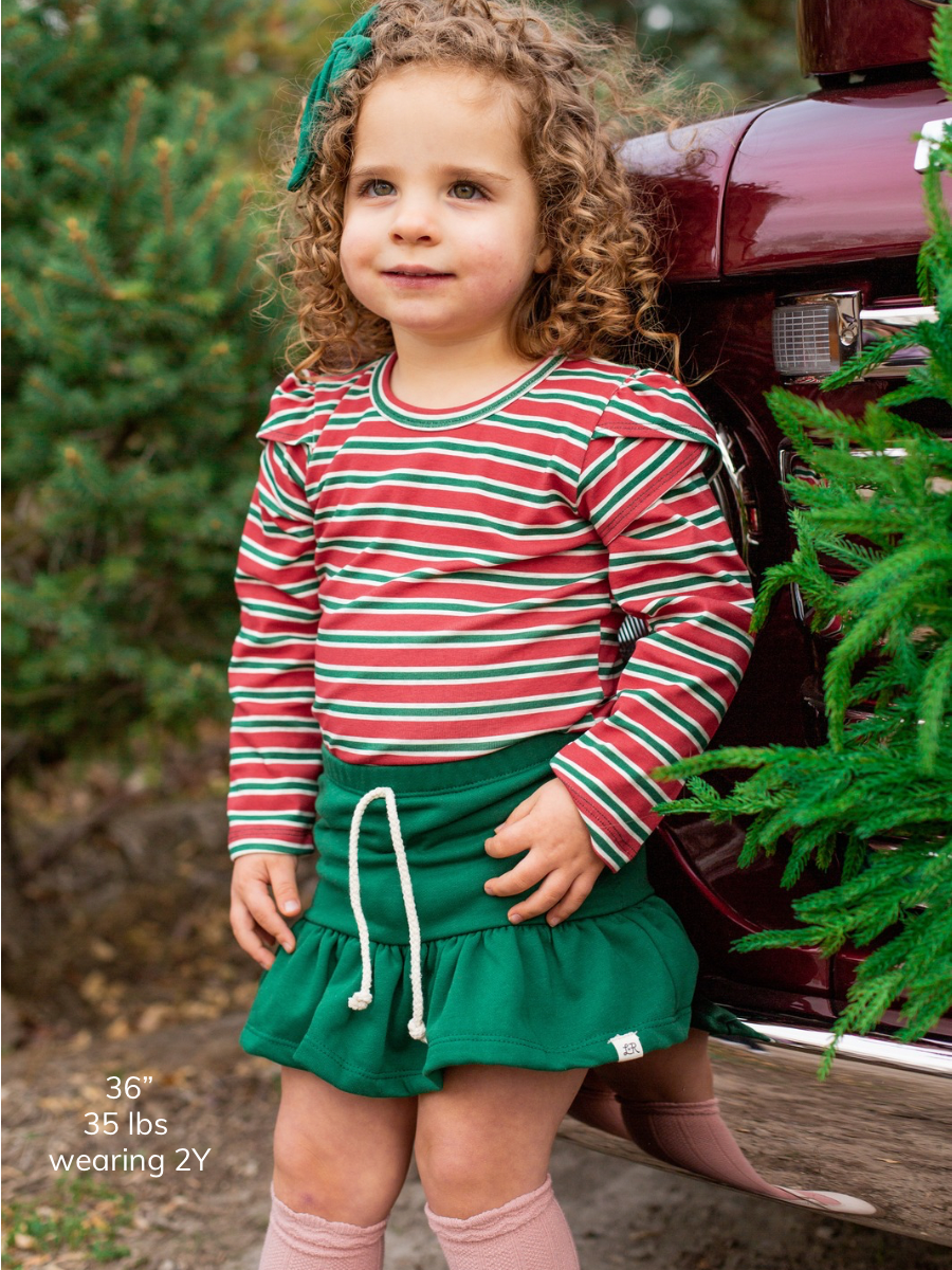 Merry Stripe Long Sleeve Petal Top