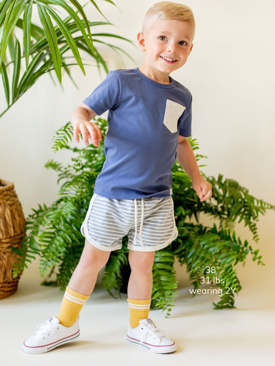 River and Heathered Cream Short Sleeve Pocket Shirt