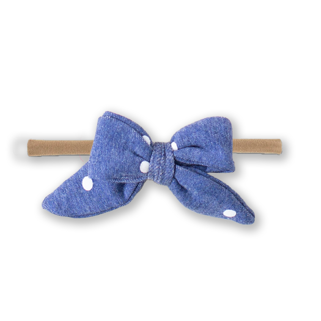 Denim Dot Baby Headband