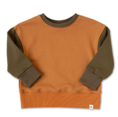 Pumpkin Spice and Thyme Colorblock Crewneck