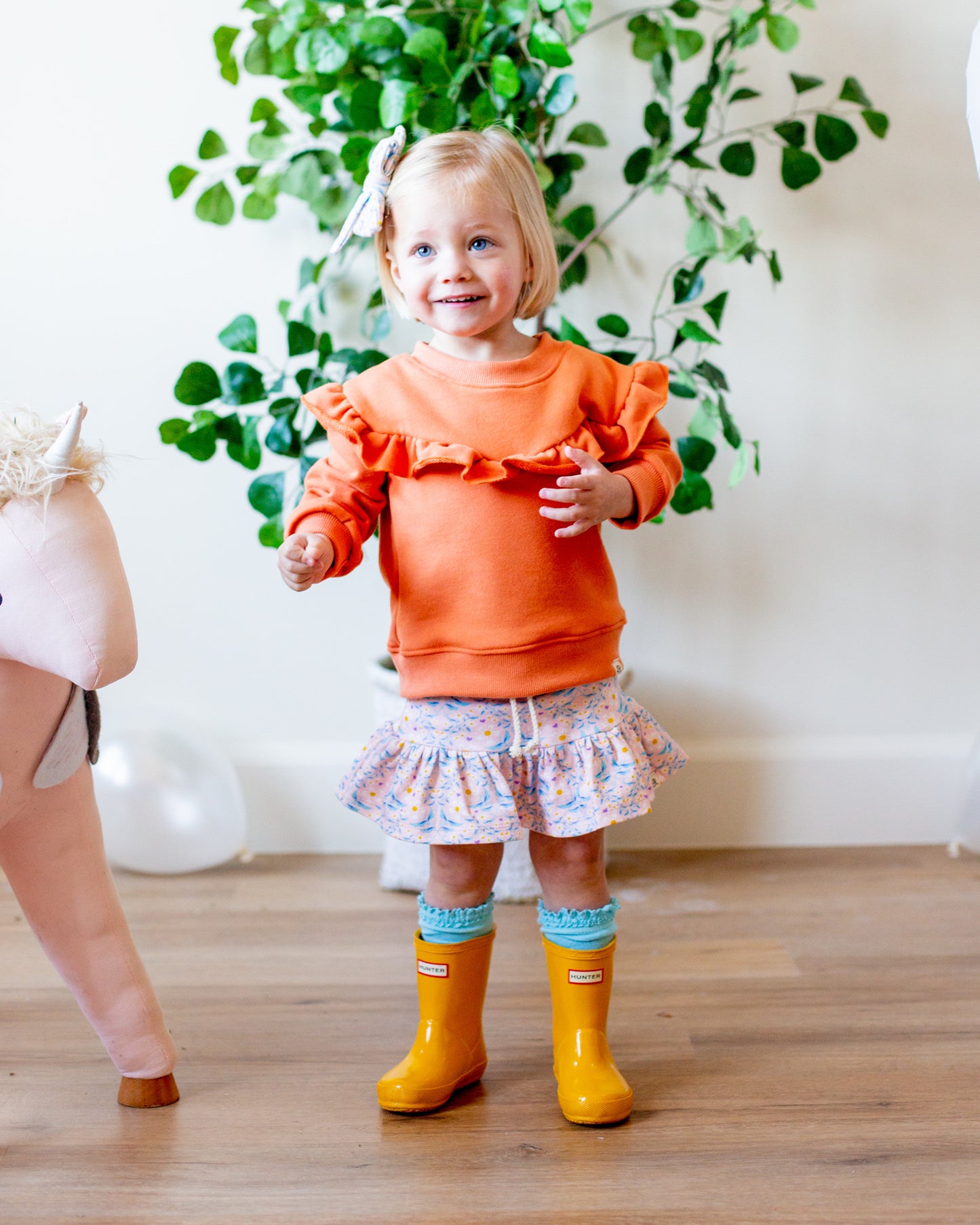 Clementine Drop Shoulder Ruffle Sweater