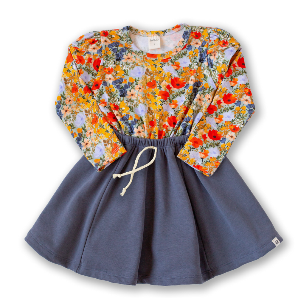 Dreamland Floral and Rainwater Petal Sleeve Dress