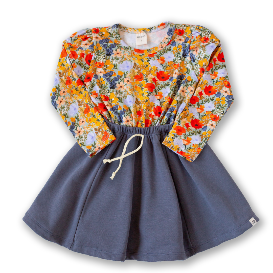 Dreamland Floral and Rainwater Petal Sleeve Dress