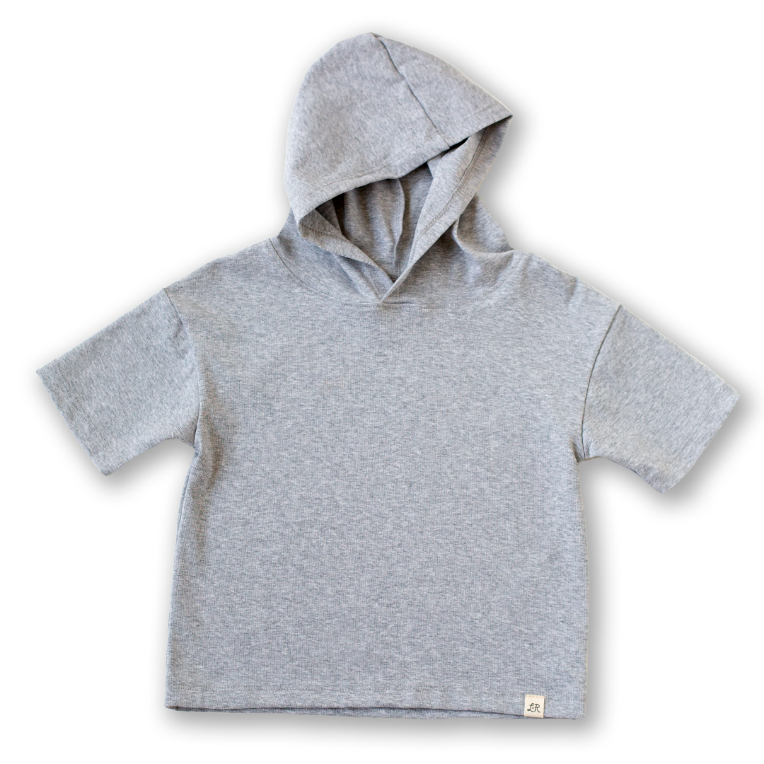 Heathered Grey Short Sleeve Hoodie