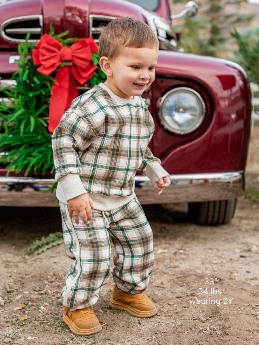 Holly Haven Plaid Drop Shoulder Crewneck