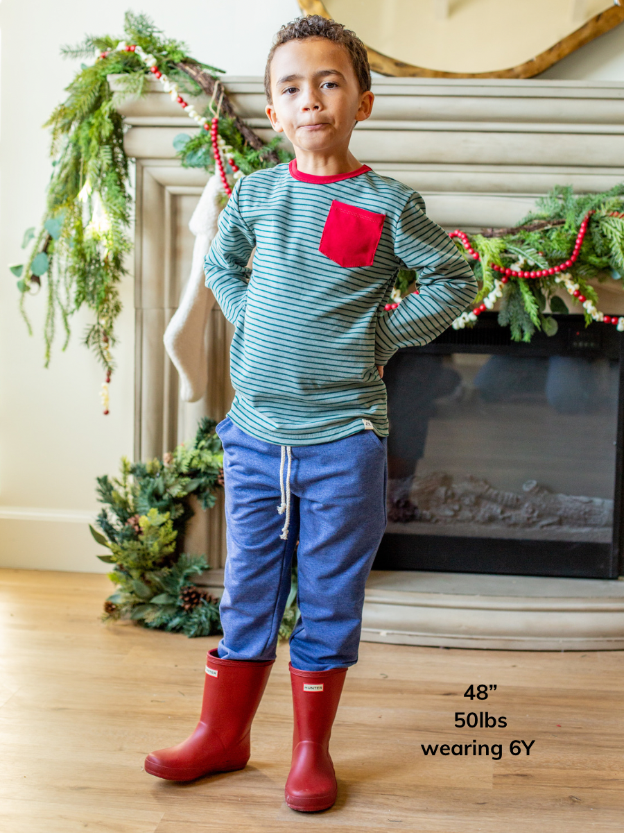 Peppermint and Cranberry Long Sleeve Pocket Shirt