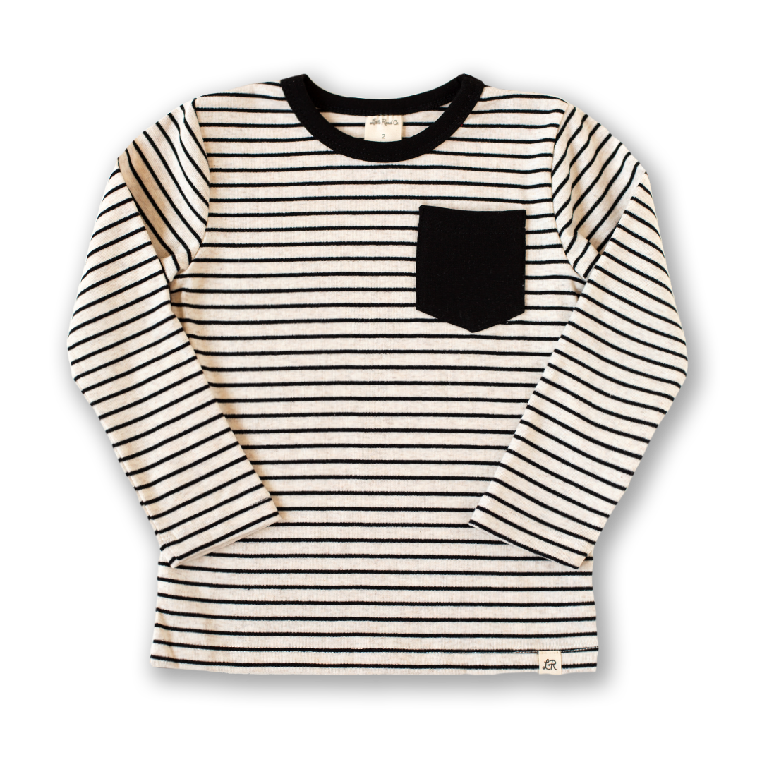 Raven Stripe and Raven Long Sleeve Pocket Shirt