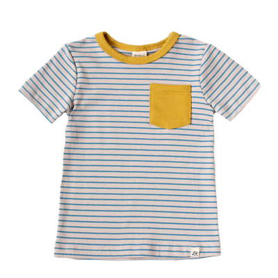 Misty Stripe and Bumblebee Short Sleeve Pocket Shirt