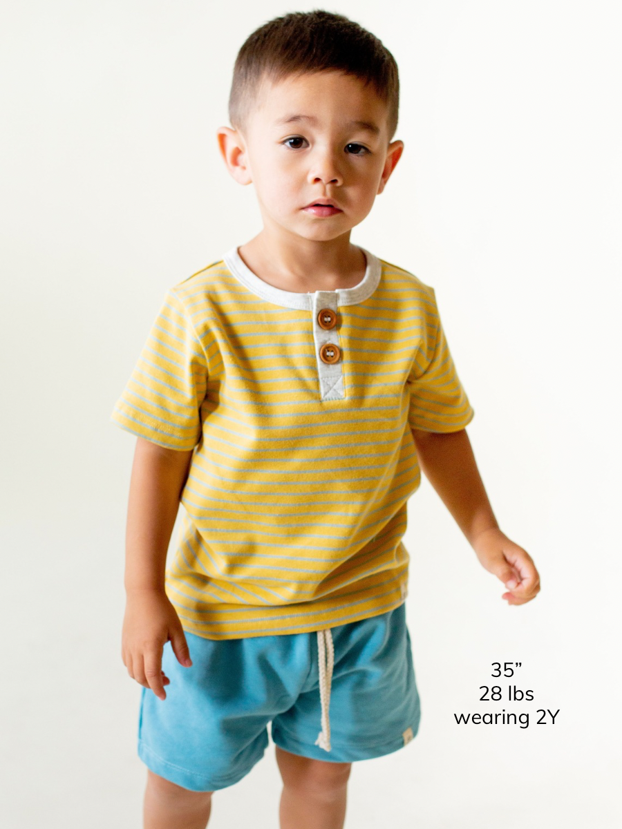 Daffodil Stripe Short Sleeve Button Shirt