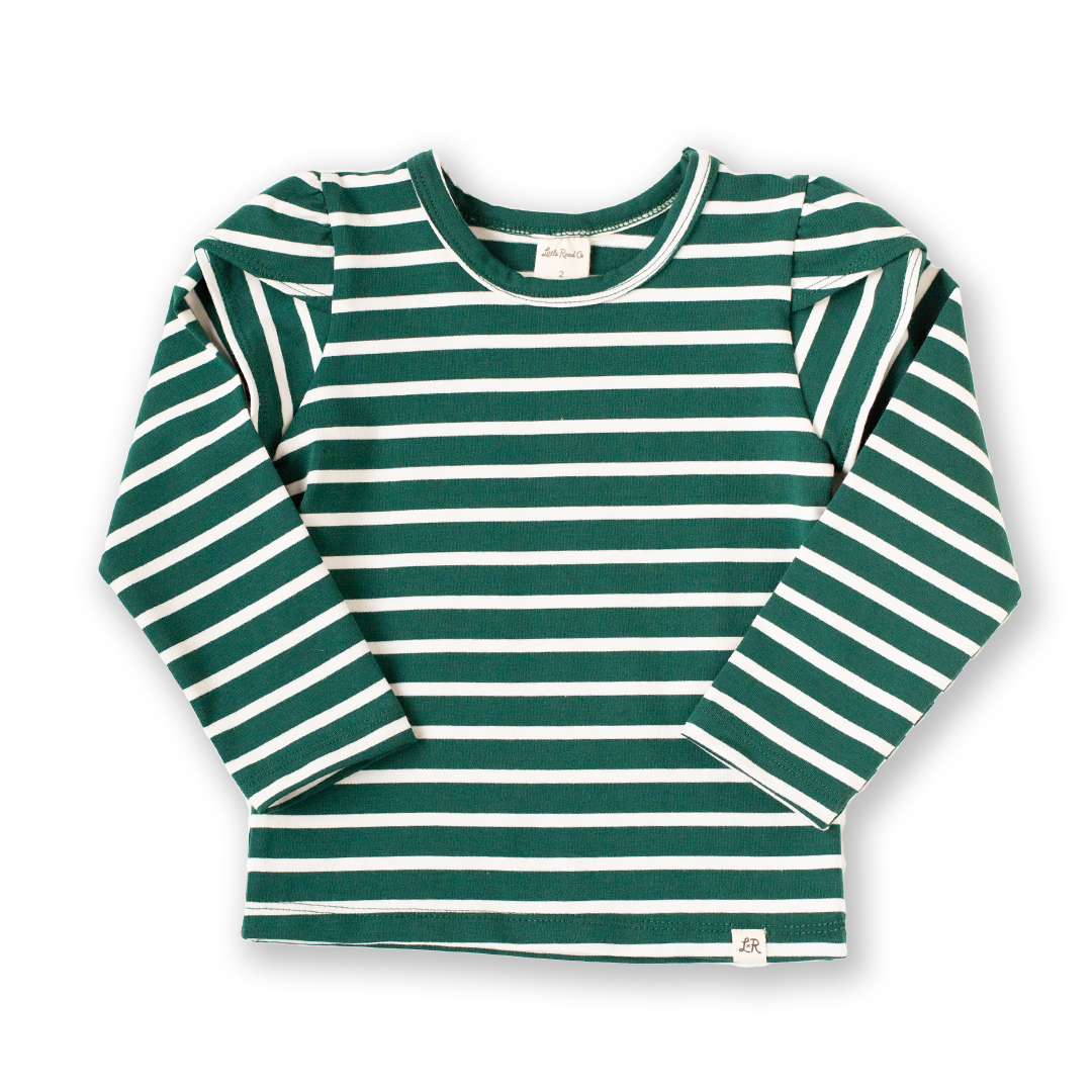 Evermore Stripe Long Sleeve Petal Top