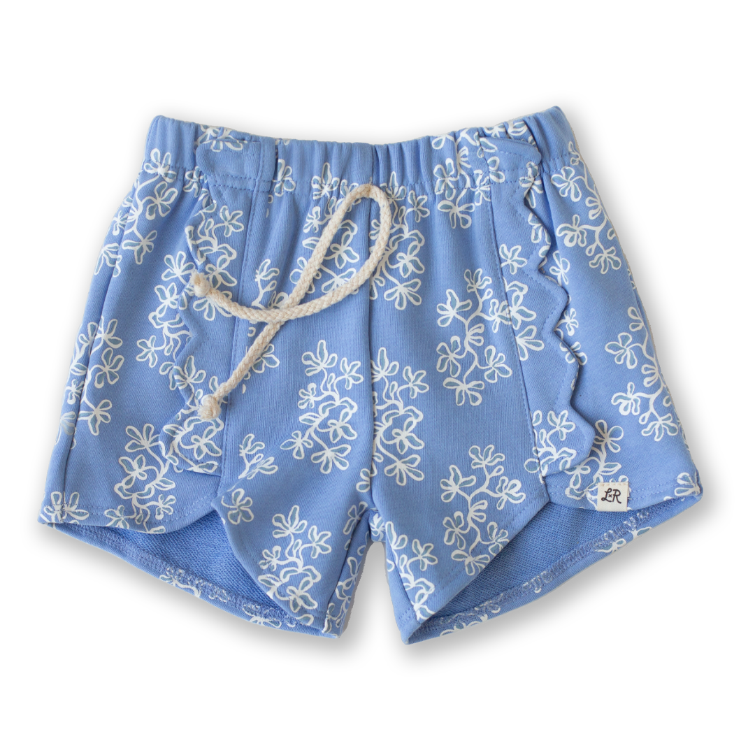 Bluebell Floral Retro Scallop Shorts