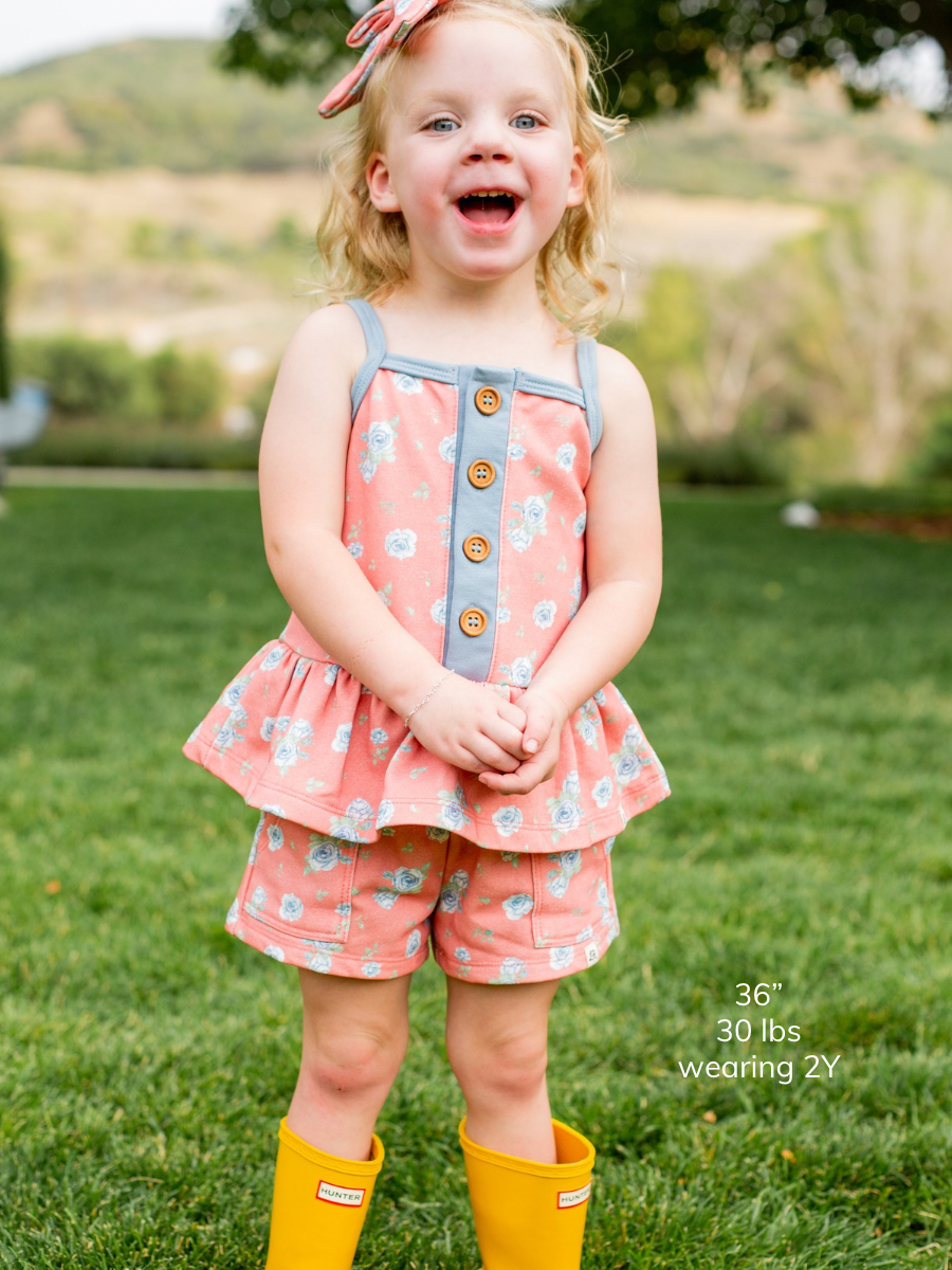 Rose Button Peplum
