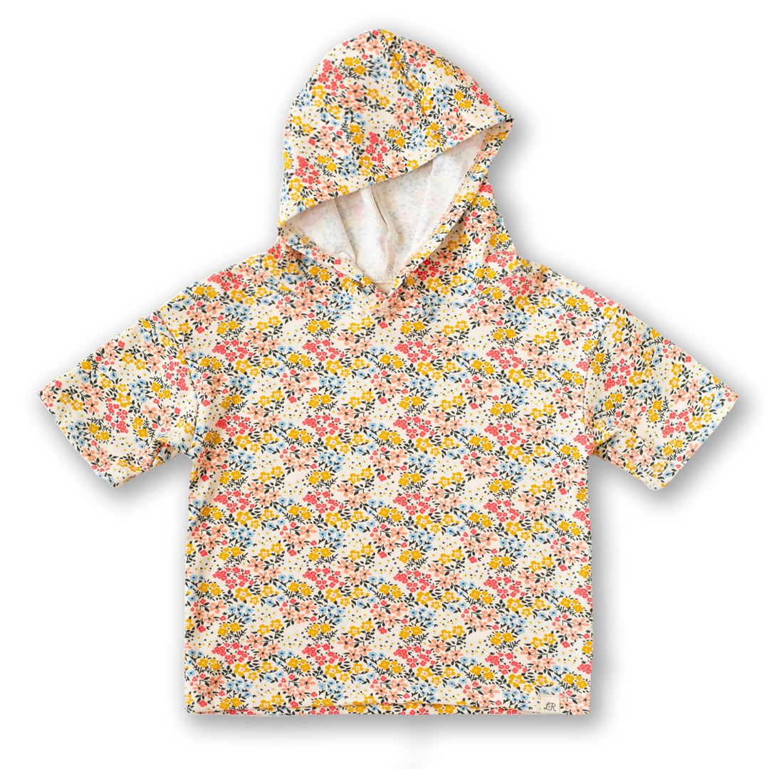 Bellflower Floral Short Sleeve Hoodie