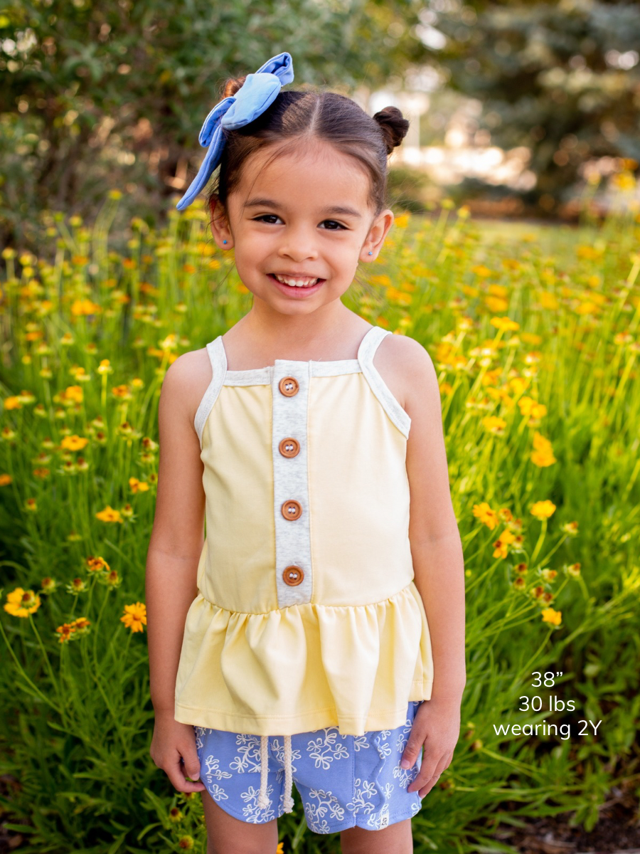 Meringue Button Peplum Tank