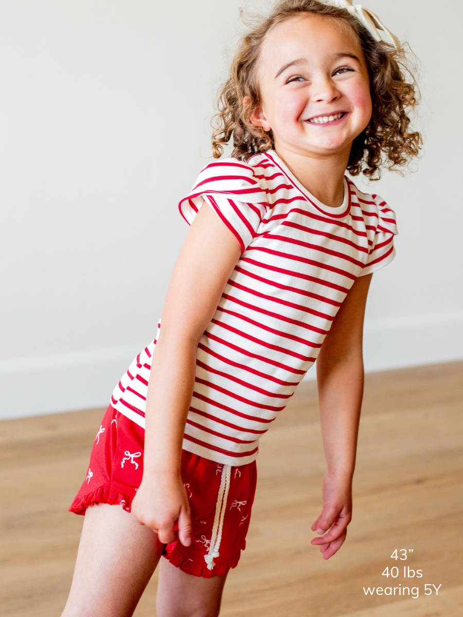 Valor Stripe Petal Sleeve Top
