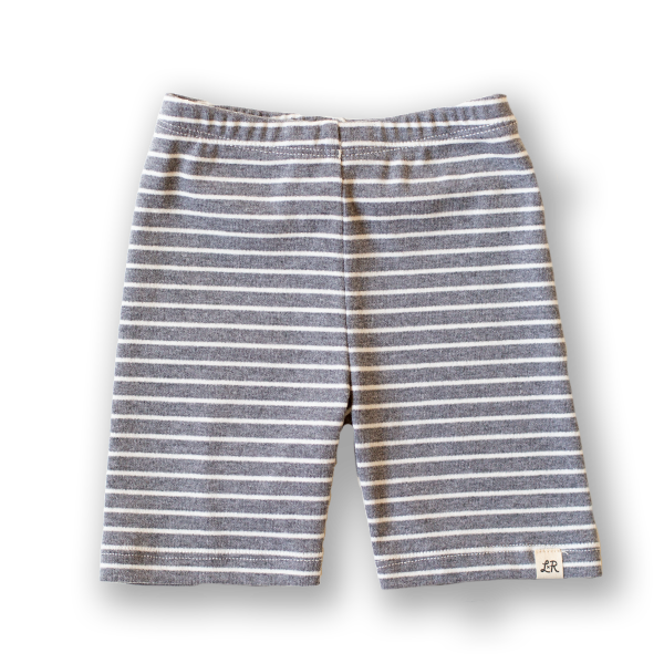 Grey Stripe Biker Shorts