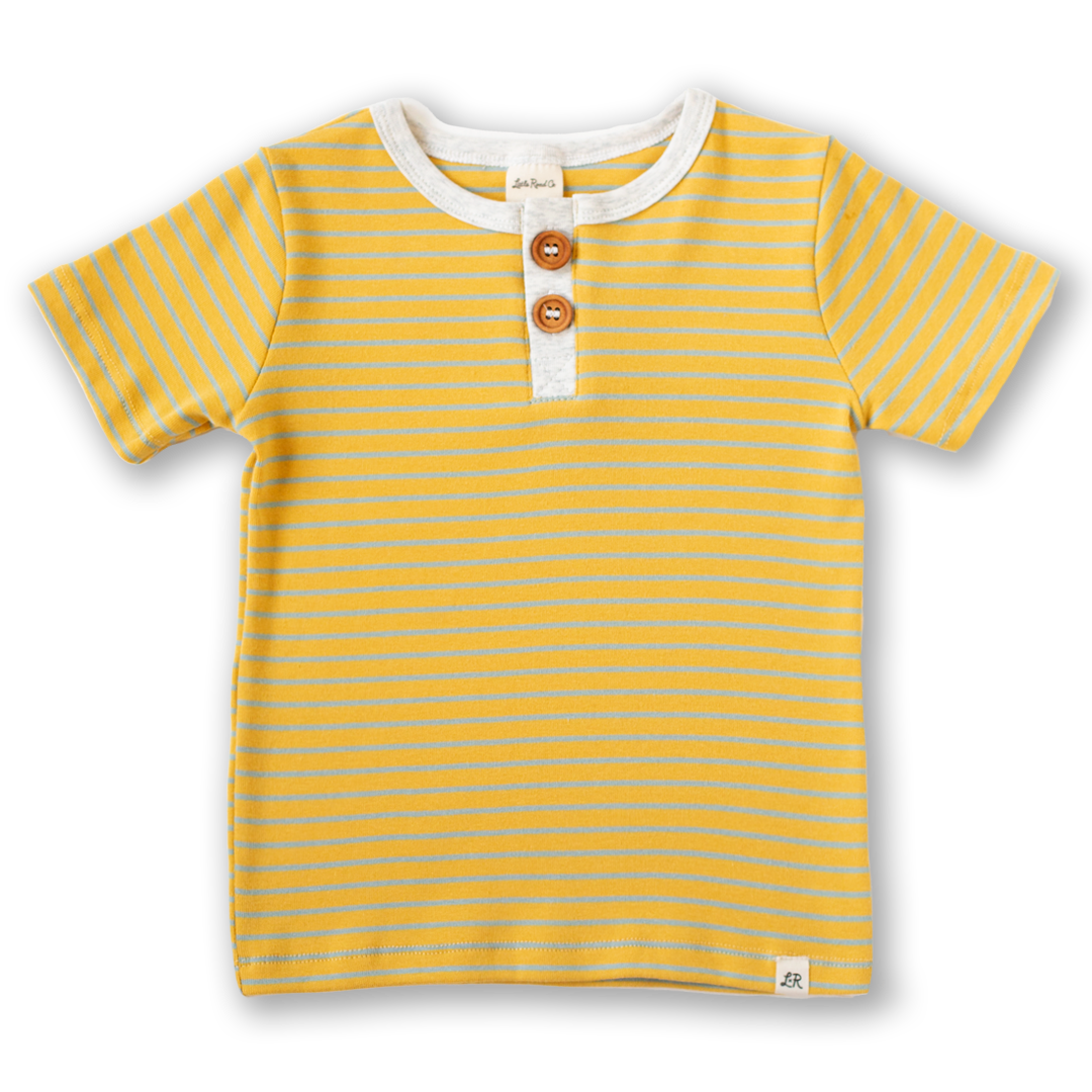 Daffodil Stripe Short Sleeve Button Shirt