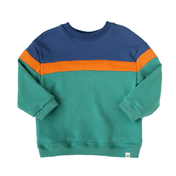 Kale Colorblock Drop Shoulder Crew