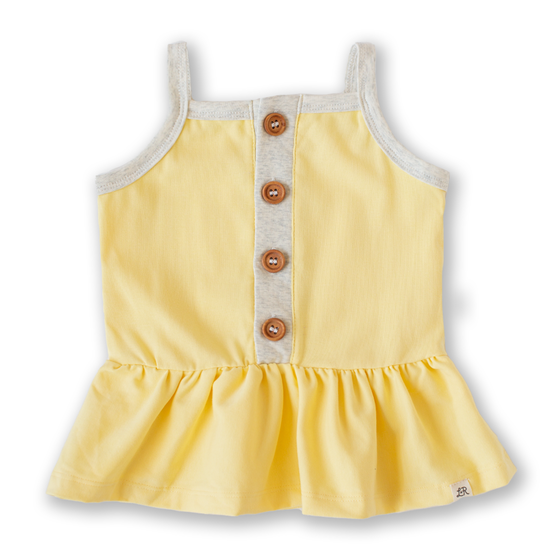 Meringue Button Peplum Tank