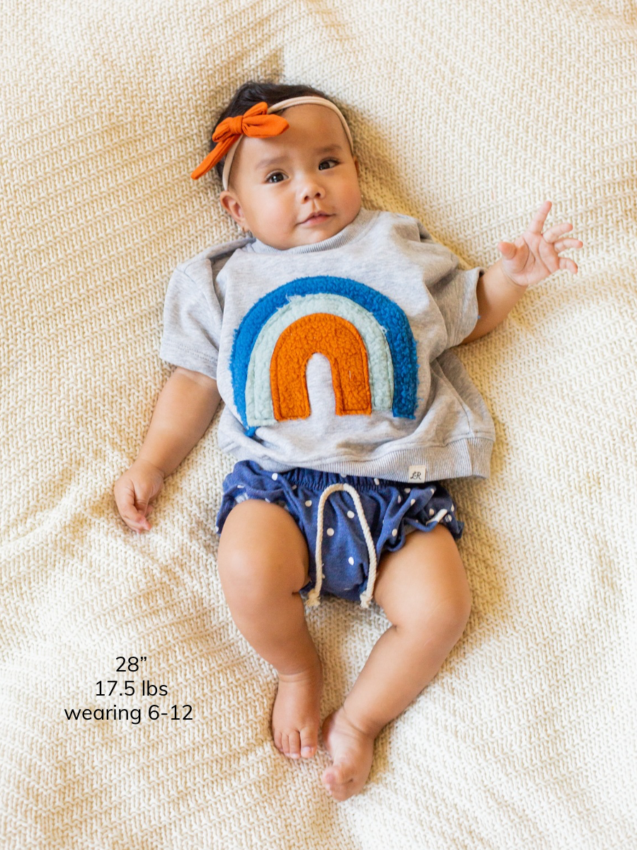 Rainbow Patch Short Sleeve Drop Shoulder Crew