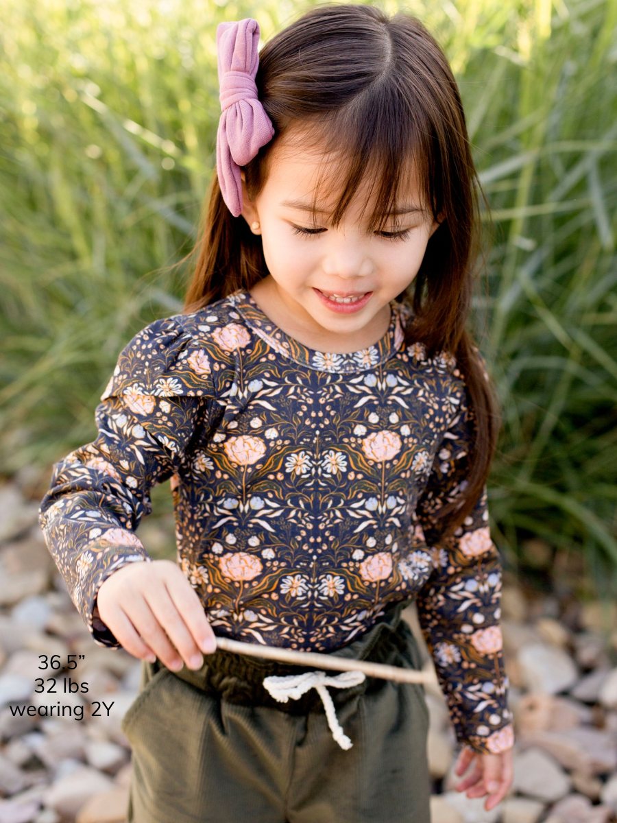 Autumn Fields Floral Long Sleeve Petal Top