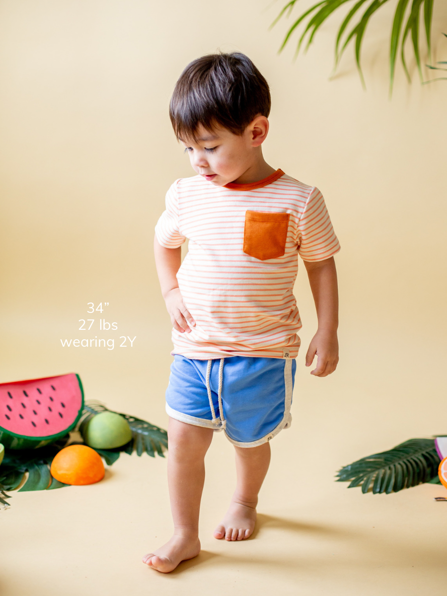 Citrus Stripe Short Sleeve Pocket Shirt