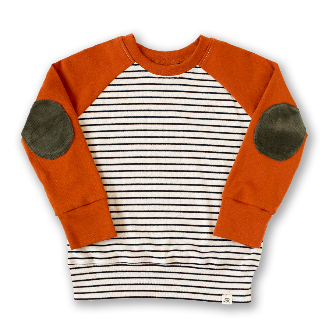 Raven Stripe and Monarch Elbow Patch Sweatshirt