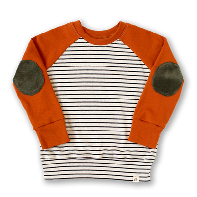 Raven Stripe and Monarch Elbow Patch Sweatshirt