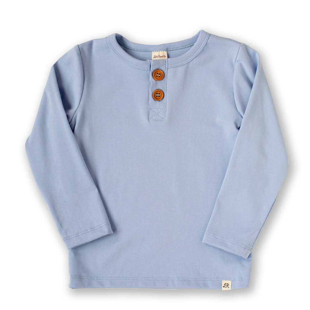 Ice Blue Long Sleeve Button Shirt