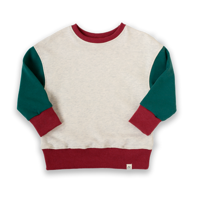 Holiday Drop Shoulder Colorblock Crewneck