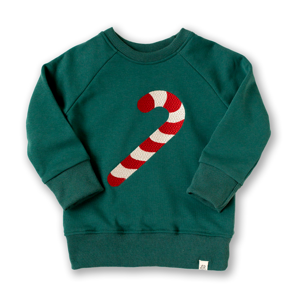 Evermore Candy Cane Embroidered Patch Crewneck