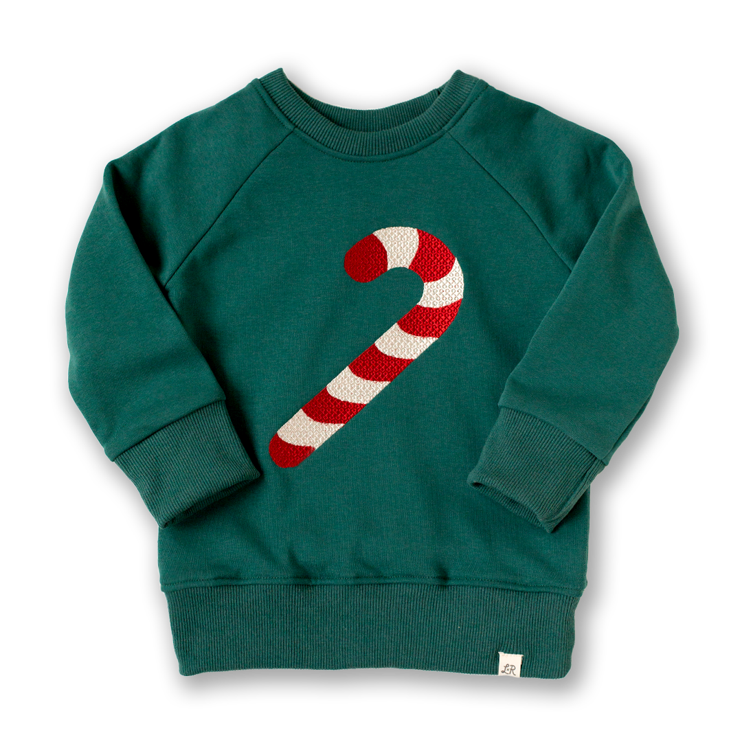 Evermore Candy Cane Embroidered Patch Crewneck