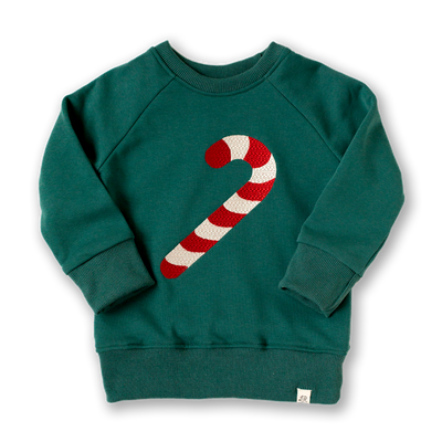 Evermore Candy Cane Embroidered Patch Crewneck