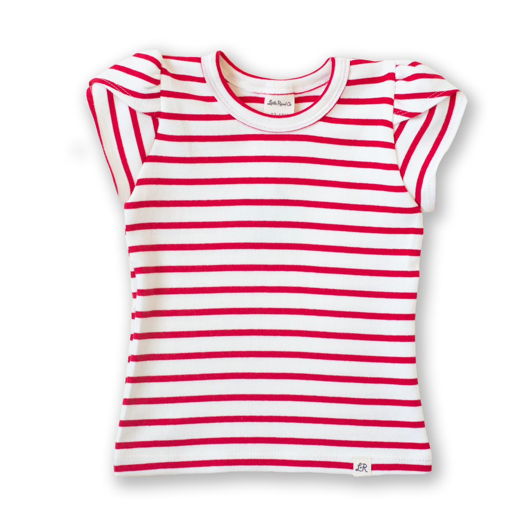 Valor Stripe Petal Sleeve Top