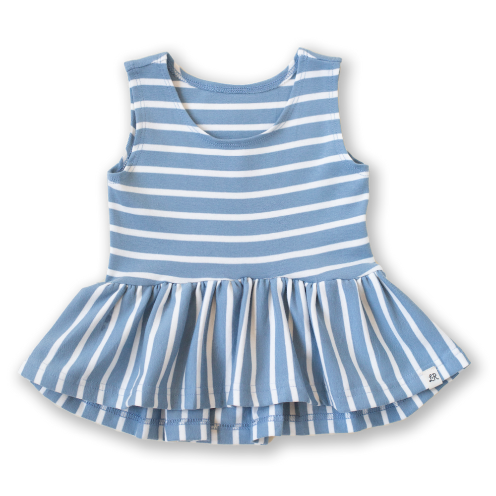 Carolina Blue Stripe Peplum